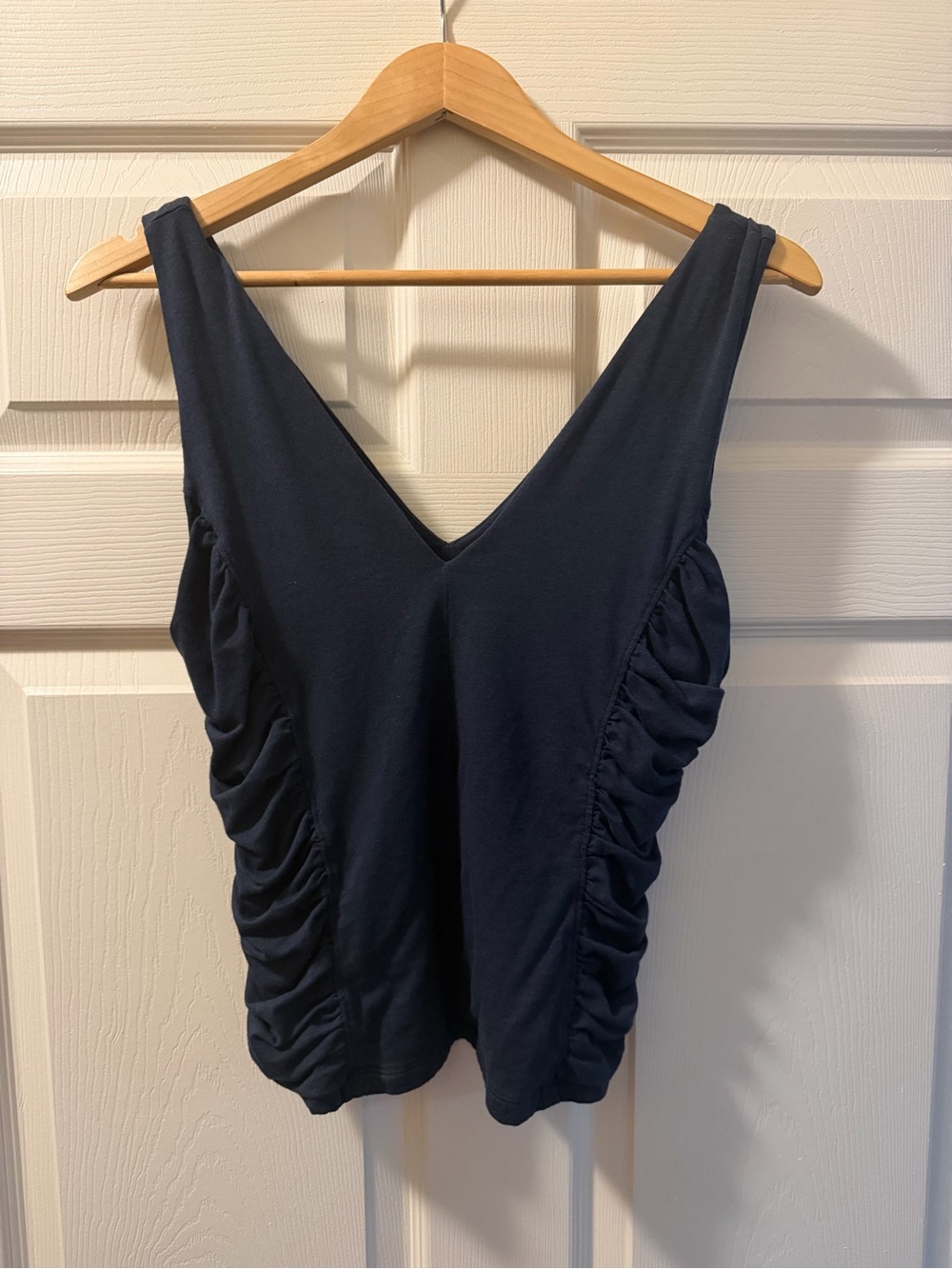 Nation Navy V-Neck Ruched Side Tank